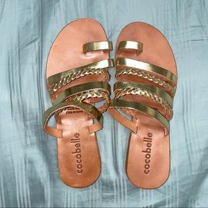 Gold strappy sandals woman’s size 8.5